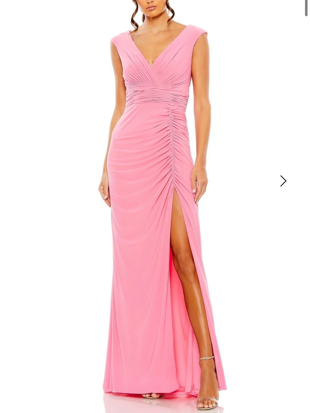 NWT MacDuggal sz 4 Candy pink maxi sleeveless gown 55974